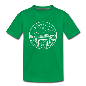 Minnesota Toddler T-Shirt - State Design Minnesota Toddler Tee - kelly green