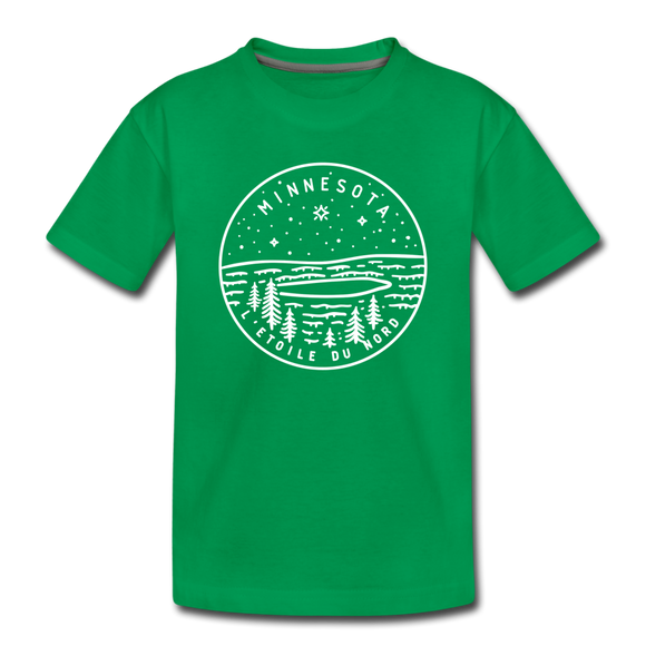 Minnesota Toddler T-Shirt - State Design Minnesota Toddler Tee - kelly green