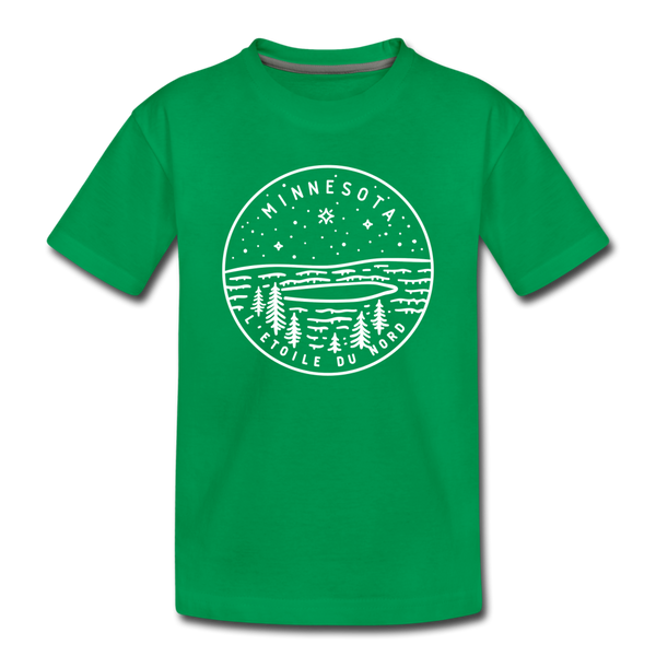 Minnesota Toddler T-Shirt - State Design Minnesota Toddler Tee - kelly green