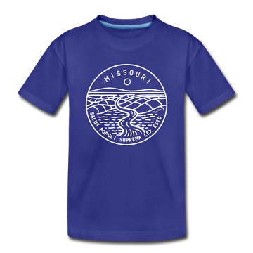 Missouri Toddler T-Shirt - State Design Missouri Toddler Tee - royal blue