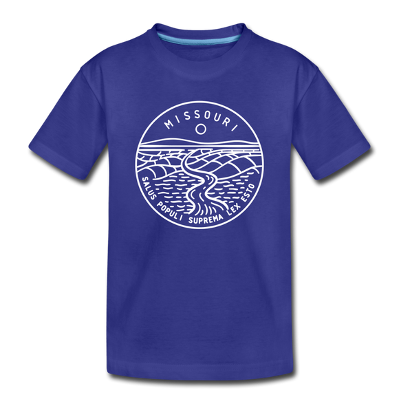 Missouri Toddler T-Shirt - State Design Missouri Toddler Tee - royal blue