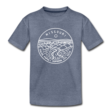 Missouri Toddler T-Shirt - State Design Missouri Toddler Tee - heather blue