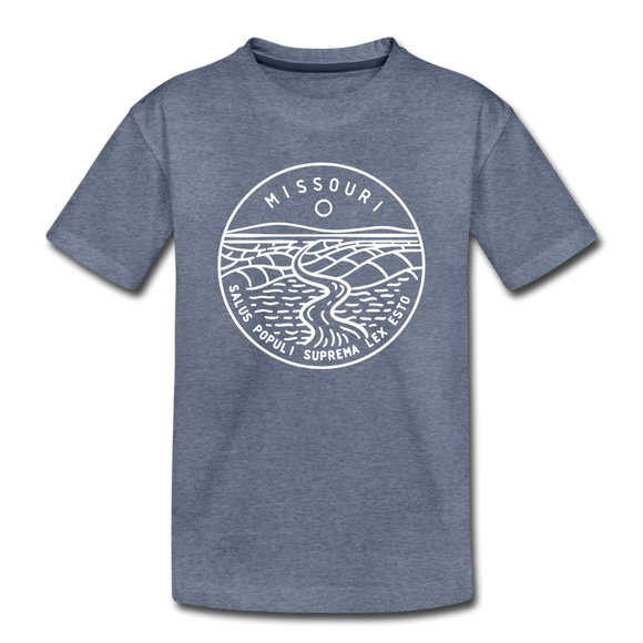 Missouri Toddler T-Shirt - State Design Missouri Toddler Tee - heather blue
