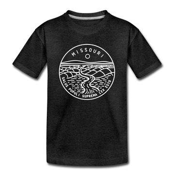 Missouri Toddler T-Shirt - State Design Missouri Toddler Tee - charcoal gray