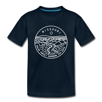 Missouri Toddler T-Shirt - State Design Missouri Toddler Tee - deep navy