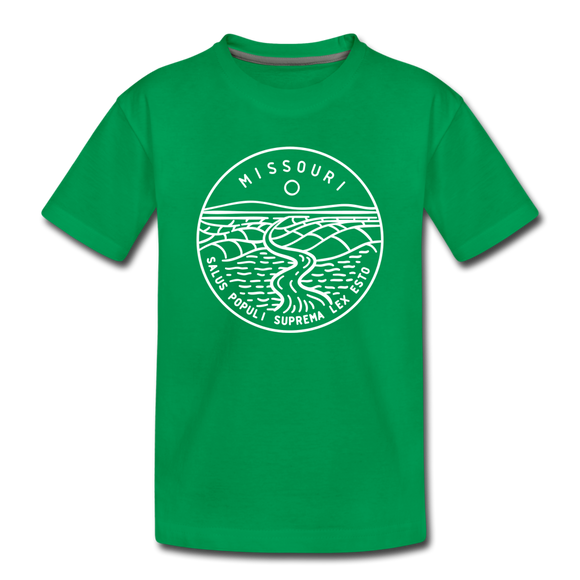 Missouri Toddler T-Shirt - State Design Missouri Toddler Tee - kelly green