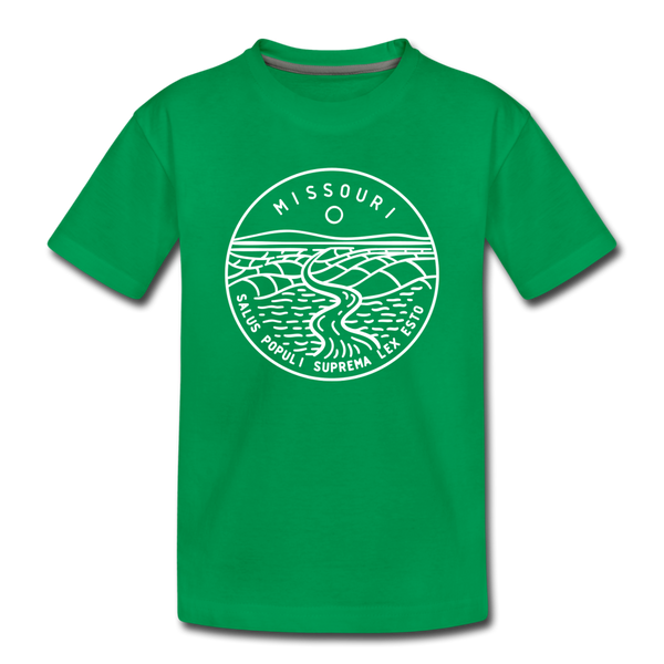 Missouri Toddler T-Shirt - State Design Missouri Toddler Tee - kelly green