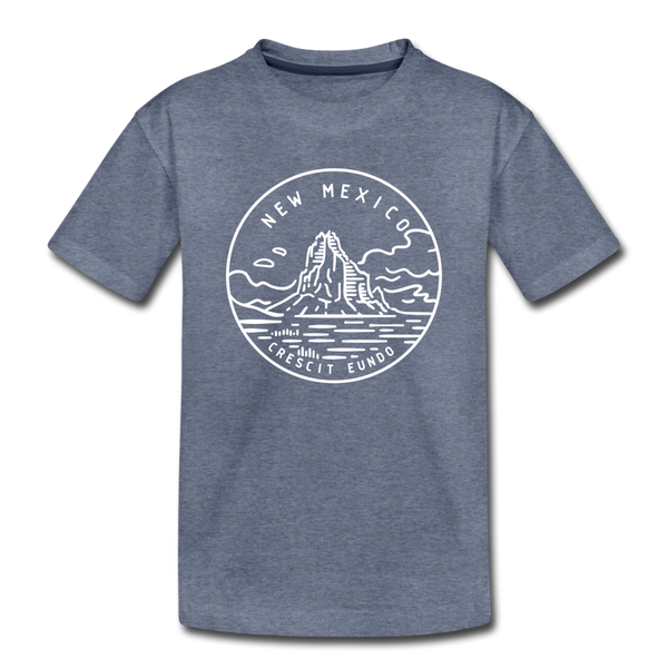 New Mexico Toddler T-Shirt - State Design New Mexico Toddler Tee - heather blue