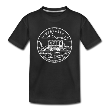 Nebraska Toddler T-Shirt - State Design Nebraska Toddler Tee - black
