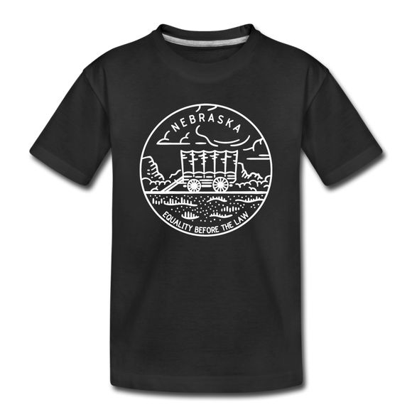 Nebraska Toddler T-Shirt - State Design Nebraska Toddler Tee - black