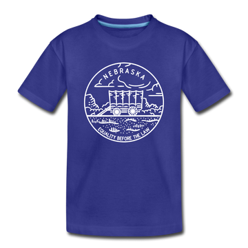 Nebraska Toddler T-Shirt - State Design Nebraska Toddler Tee - royal blue