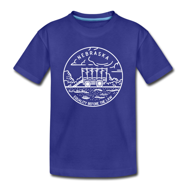 Nebraska Toddler T-Shirt - State Design Nebraska Toddler Tee - royal blue