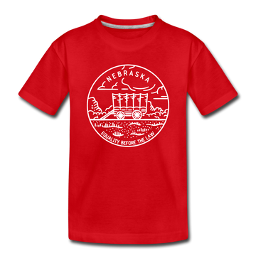 Nebraska Toddler T-Shirt - State Design Nebraska Toddler Tee - red