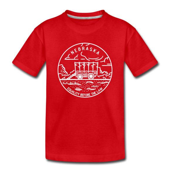 Nebraska Toddler T-Shirt - State Design Nebraska Toddler Tee - red