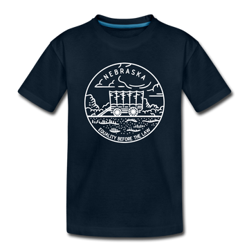 Nebraska Toddler T-Shirt - State Design Nebraska Toddler Tee - deep navy