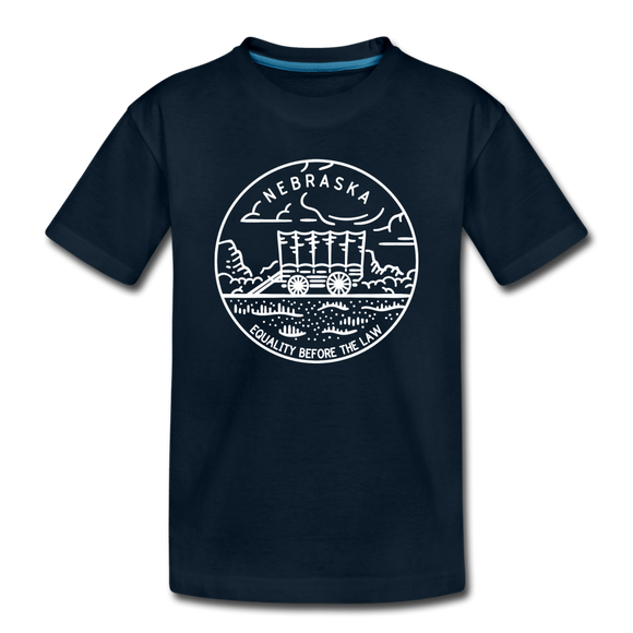 Nebraska Toddler T-Shirt - State Design Nebraska Toddler Tee - deep navy