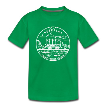 Nebraska Toddler T-Shirt - State Design Nebraska Toddler Tee - kelly green