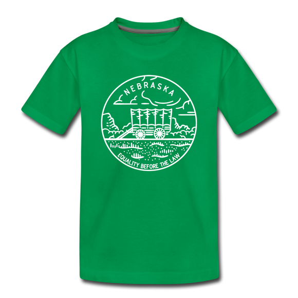 Nebraska Toddler T-Shirt - State Design Nebraska Toddler Tee - kelly green