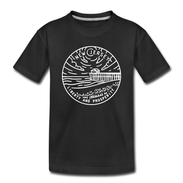 New Jersey Toddler T-Shirt - State Design New Jersey Toddler Tee - black