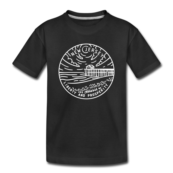 New Jersey Toddler T-Shirt - State Design New Jersey Toddler Tee - black