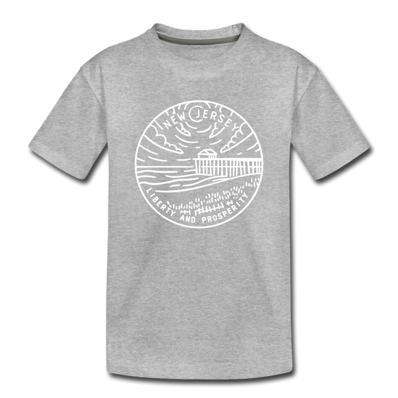 New Jersey Toddler T-Shirt - State Design New Jersey Toddler Tee - heather gray