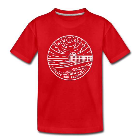New Jersey Toddler T-Shirt - State Design New Jersey Toddler Tee - red