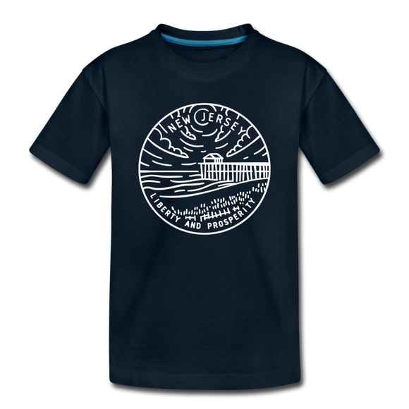 New Jersey Toddler T-Shirt - State Design New Jersey Toddler Tee - deep navy