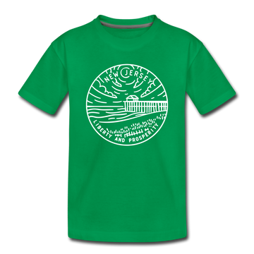 New Jersey Toddler T-Shirt - State Design New Jersey Toddler Tee - kelly green