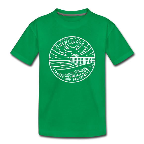 New Jersey Toddler T-Shirt - State Design New Jersey Toddler Tee - kelly green