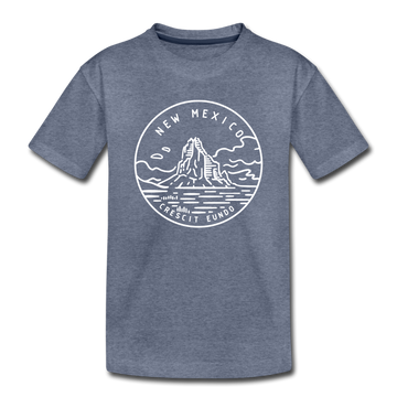 New Mexico Toddler T-Shirt - State Design New Mexico Toddler Tee - heather blue