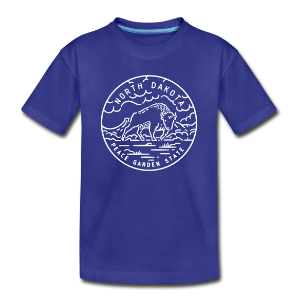 North Dakota Toddler T-Shirt - State Design North Dakota Toddler Tee - royal blue