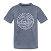 North Dakota Toddler T-Shirt - State Design North Dakota Toddler Tee - heather blue