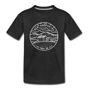 New Hampshire Toddler T-Shirt - State Design New Hampshire Toddler Tee - black