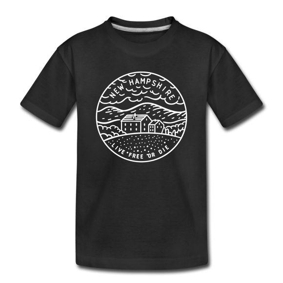 New Hampshire Toddler T-Shirt - State Design New Hampshire Toddler Tee - black