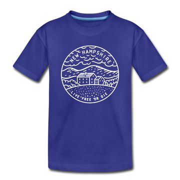 New Hampshire Toddler T-Shirt - State Design New Hampshire Toddler Tee - royal blue