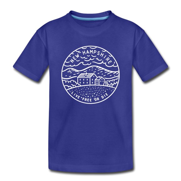New Hampshire Toddler T-Shirt - State Design New Hampshire Toddler Tee - royal blue