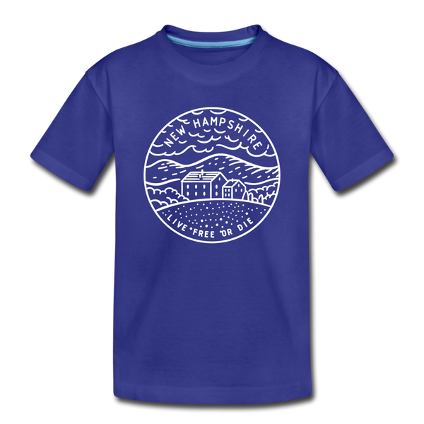 New Hampshire Toddler T-Shirt - State Design New Hampshire Toddler Tee - royal blue