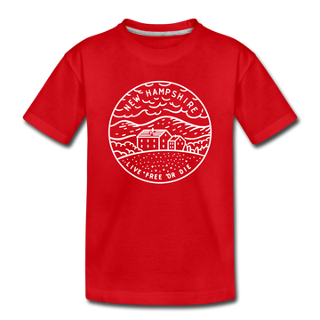 New Hampshire Toddler T-Shirt - State Design New Hampshire Toddler Tee - red