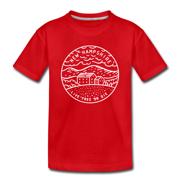 New Hampshire Toddler T-Shirt - State Design New Hampshire Toddler Tee - red