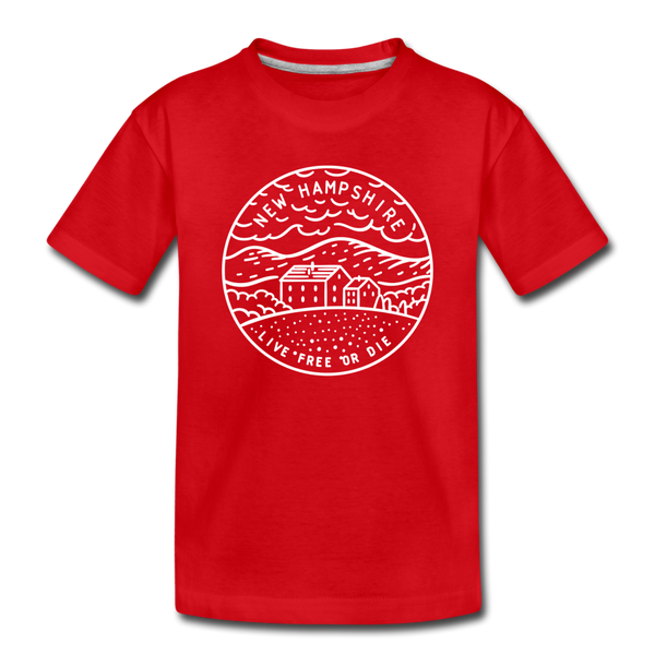 New Hampshire Toddler T-Shirt - State Design New Hampshire Toddler Tee - red