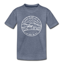 New Hampshire Toddler T-Shirt - State Design New Hampshire Toddler Tee - heather blue