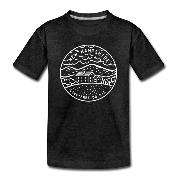 New Hampshire Toddler T-Shirt - State Design New Hampshire Toddler Tee - charcoal gray