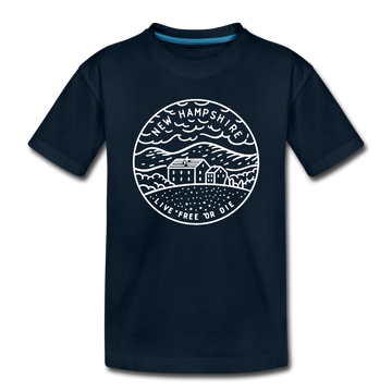 New Hampshire Toddler T-Shirt - State Design New Hampshire Toddler Tee - deep navy
