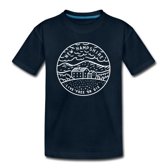 New Hampshire Toddler T-Shirt - State Design New Hampshire Toddler Tee - deep navy