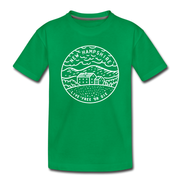 New Hampshire Toddler T-Shirt - State Design New Hampshire Toddler Tee - kelly green