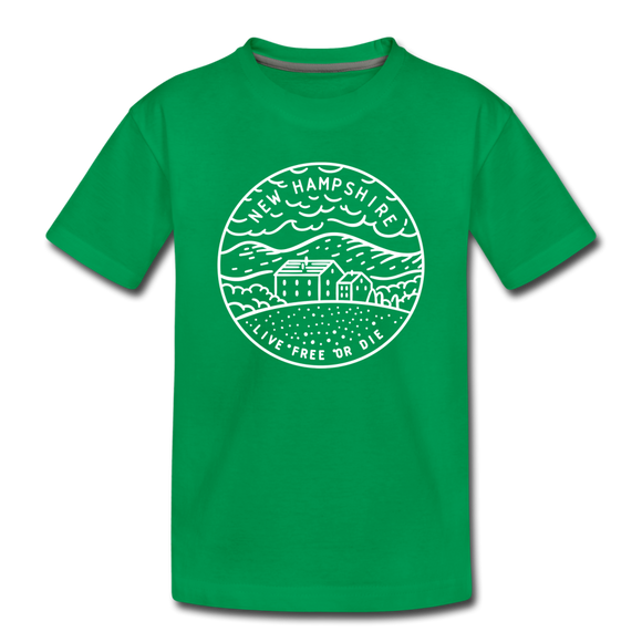 New Hampshire Toddler T-Shirt - State Design New Hampshire Toddler Tee - kelly green