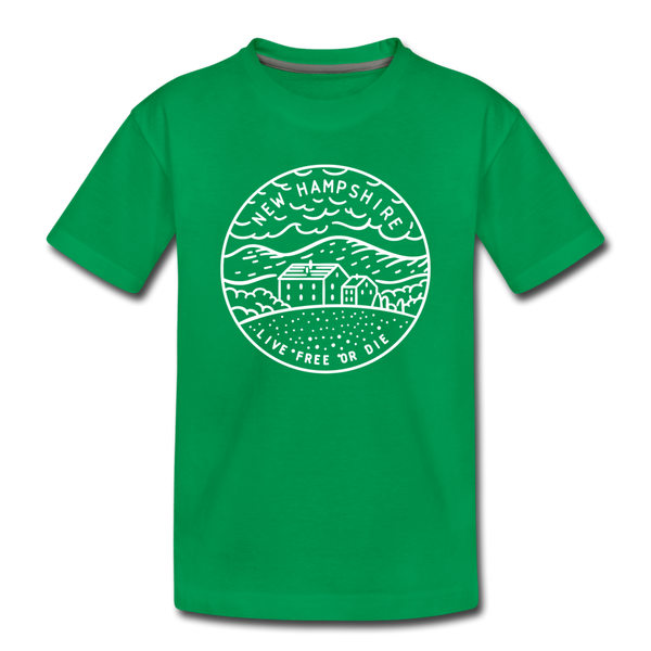 New Hampshire Toddler T-Shirt - State Design New Hampshire Toddler Tee - kelly green