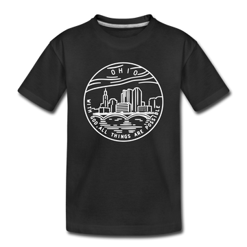 Ohio Toddler T-Shirt - State Design Ohio Toddler Tee - black
