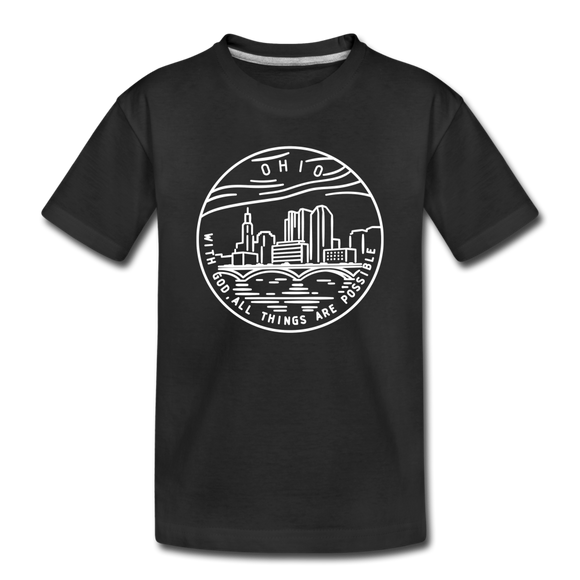 Ohio Toddler T-Shirt - State Design Ohio Toddler Tee - black