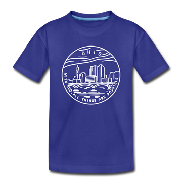 Ohio Toddler T-Shirt - State Design Ohio Toddler Tee - royal blue
